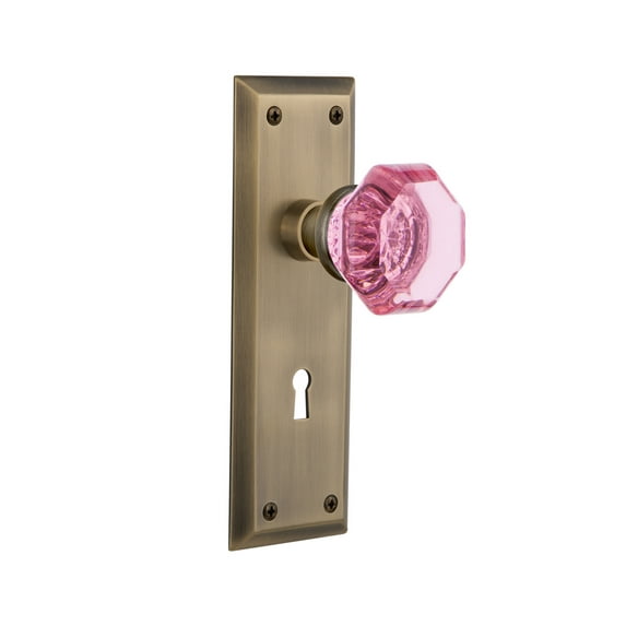 Nostalgic Warehouse Nykwap_Dd_Kh New York Solid Brass Rose Dummy Door Knob Set - Brass