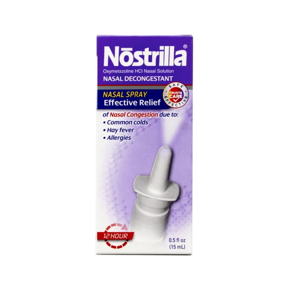 Nostrilla Nasal Decongestant 12 Hour Fast Relief Spray 15 ml for Stuffy Noses