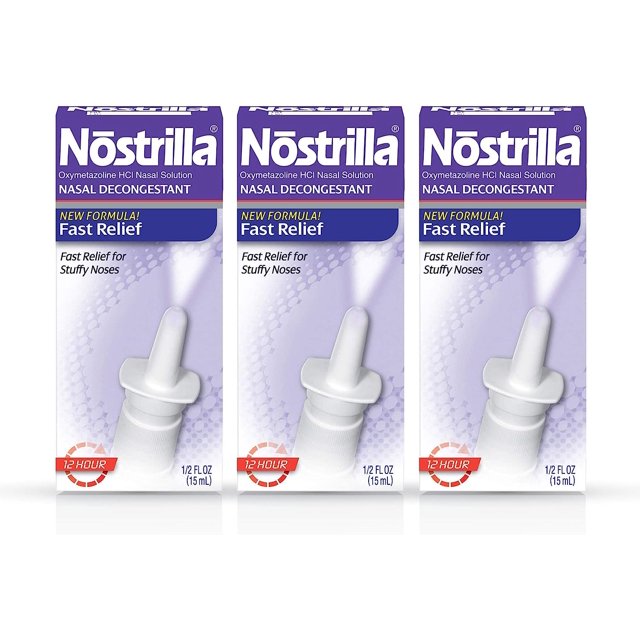 Nostrilla Nasal Decongestant Spray, Stuffy Nose Relief, 0.5 oz (3 Pack