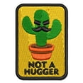 thumbnail image 1 of Not A Hugger Cactus Succulent Applique Multi-Color Embroidered Iron-On Patch - 2.5 Inch Small, 1 of 5