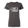 thumbnail image 1 of Not A Hugger Sarcastic Novelty Gift Idea Adult Humor Funny Women's Casual Tees, 1 of 3