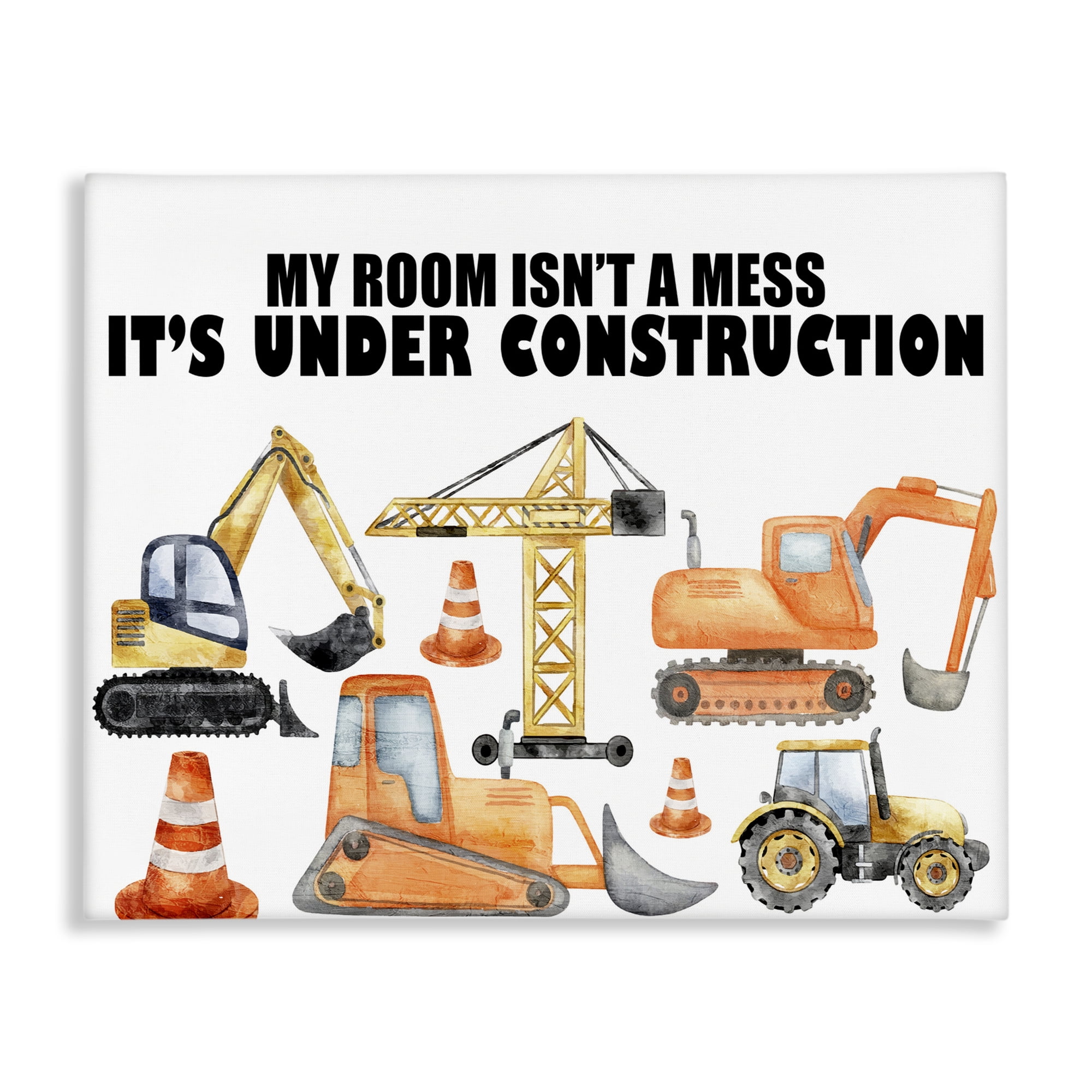 Not A Mess Under Construction Canvas Wall Art, design by Kim Allen