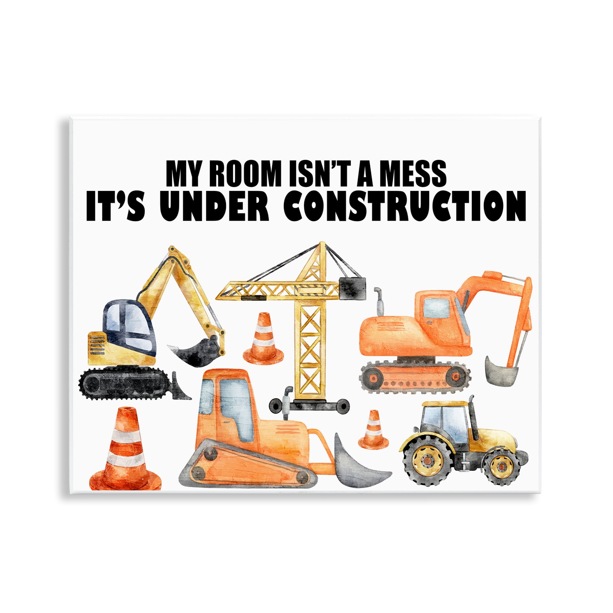 Not A Mess Under Construction Wall Plaque Art, design by Kim Allen