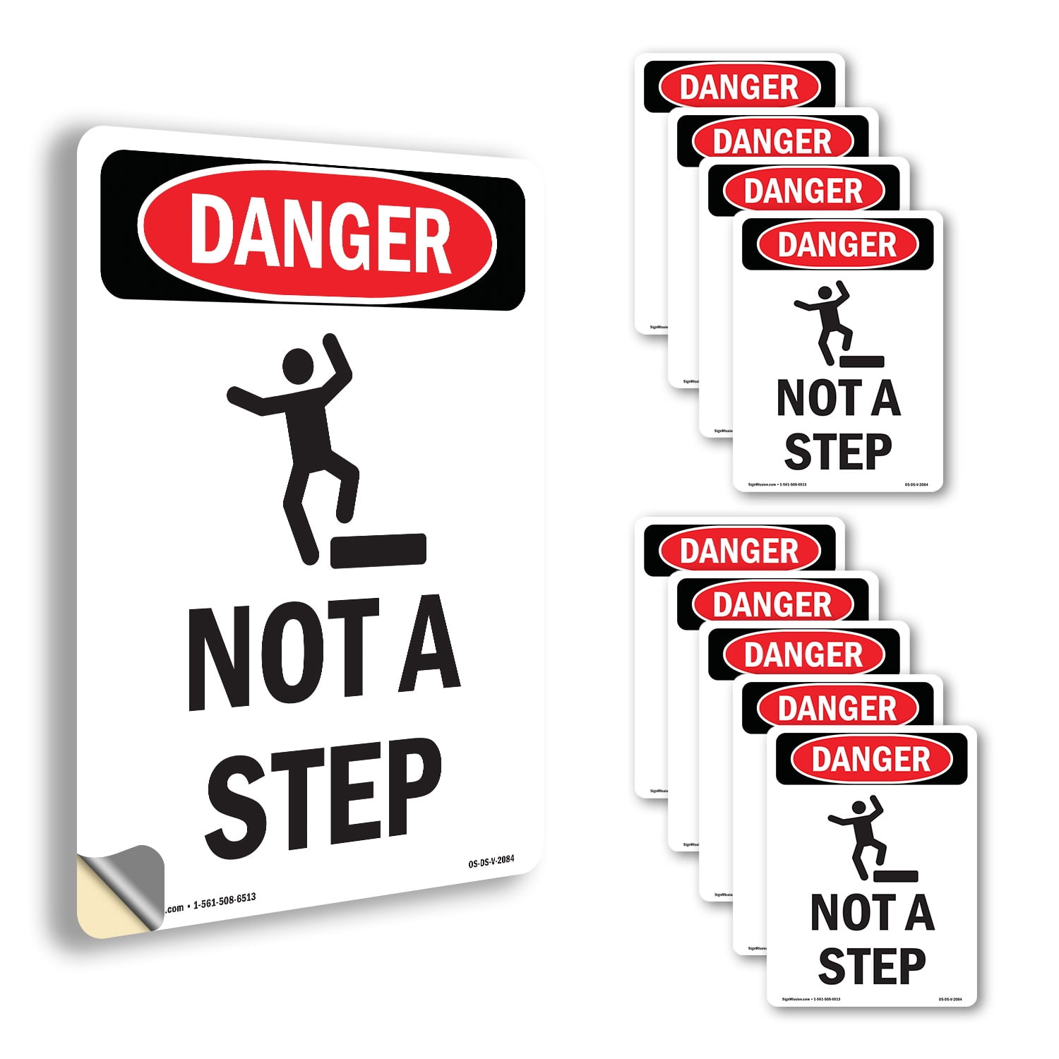 Not A Step OSHA Danger Vinyl Decal Label 24 Inch x 18 Inch - 10 Pack ...