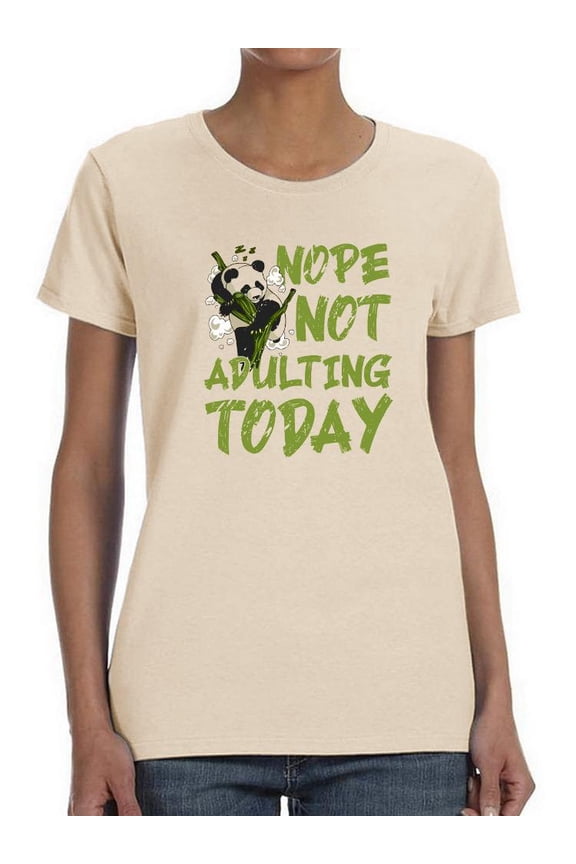 Not Adulting Today Panda T-Shirt Women -Smartprints Designs, Female Small