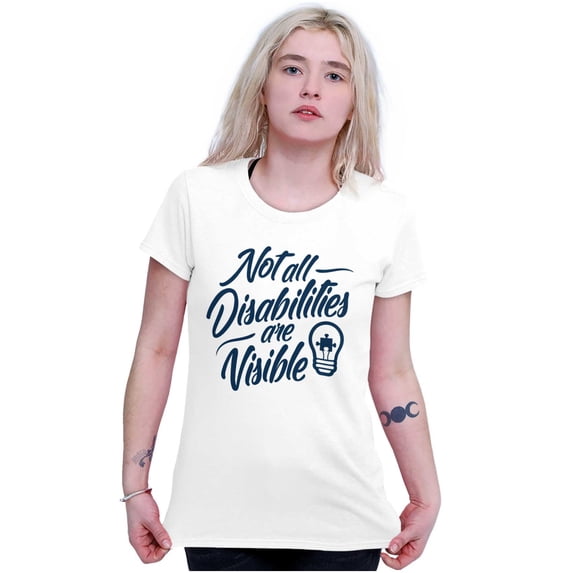 Not All Disabilities are Visible Womens Fitted Plus Size Graphic Tee Brisco Brands 3X