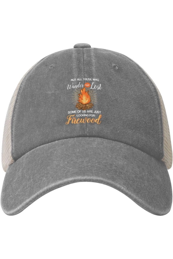 Not All Those Who Wander are Lost - Funny Camping Cowboy Hat Men Vintage Mesh Baseball Cap Women Dad Hat Sun Hat Black