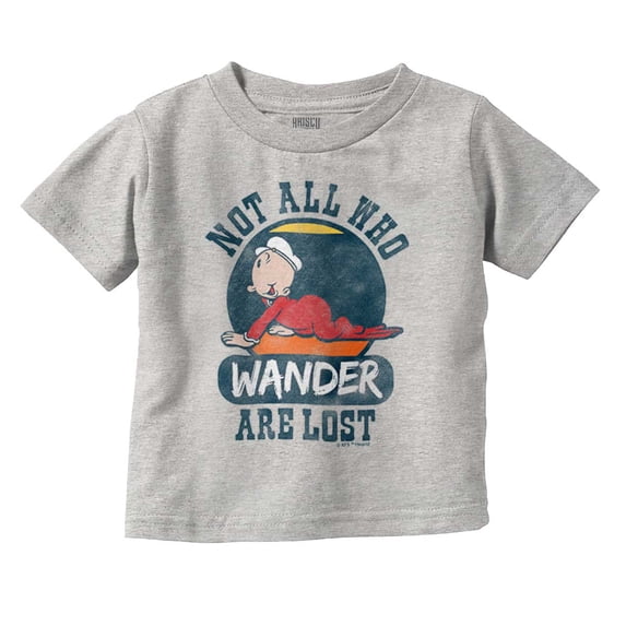 Not All Who Wander Are Lost Popeye Toddler Boy Girl T Shirt Infant Toddler Brisco Brands 12M