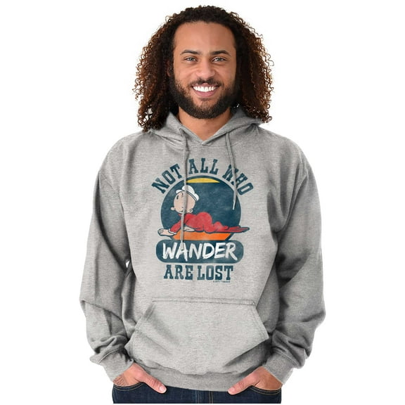 Not All Who Wander Are Lost Popeye Unisex Plus Size Hoodie Brisco Brands 5X