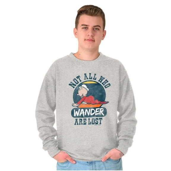 Not All Who Wander Are Lost Popeye Unisex Plus Size Sweatshirt Brisco Brands 5X