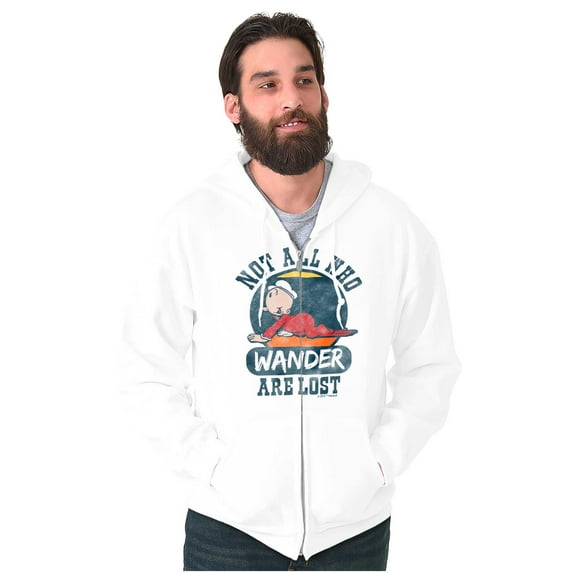 Not All Who Wander Are Lost Popeye Unisex Plus Size Zip Hoodie Brisco Brands 2X