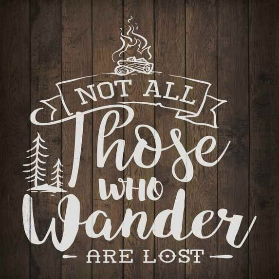 Not All Who Wander Inpiration Camping Rustic Looking Wood Sign Wall Décor Gift 8 x 8 Wood Sign B3-08080061010