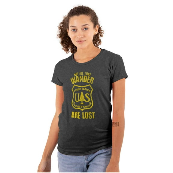 Not All Who Wander National Forest Women's T Shirt Ladies Tee Brisco Brands S