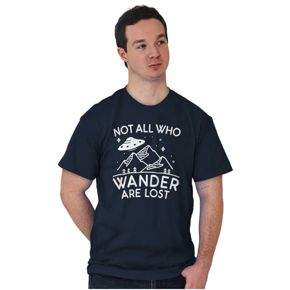 Not All Who Wonder Are Lost UFO Cute Men's Graphic T Shirt Tees Brisco Brands M