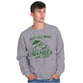 thumbnail image 1 of Not All Who Wonder Are Lost UFO Cute Unisex Plus Fleece Graphic Sweatshirt Brisco Brands 2X, 1 of 5