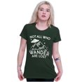 thumbnail image 1 of Not All Who Wonder Are Lost UFO Cute Women's T Shirt Ladies Tee Brisco Brands L, 1 of 6