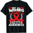 thumbnail image 1 of Not All Wounds Are Visible - Stroke Awareness Red Ribbon T-Shirt, 1 of 4