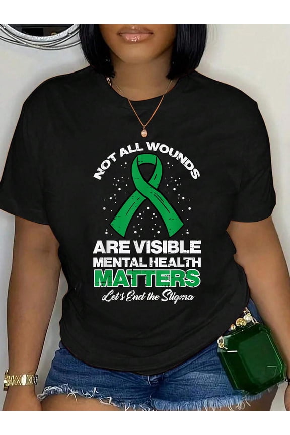 Not All Wounds Visible Mental Health Matters Aware Men Women T-Shirt