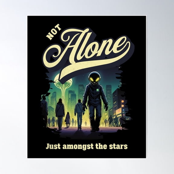 Not Alone Just Amongst The Stars Poster Wall Art Home Decor Office Wall Art Living Room Decor, Paper Poster Only