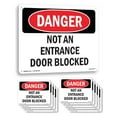 thumbnail image 1 of Not An Entrance Door Blocked OSHA Danger Rigid Plastic Sign 24 Inch x 18 Inch - 10 Pack, 1 of 8