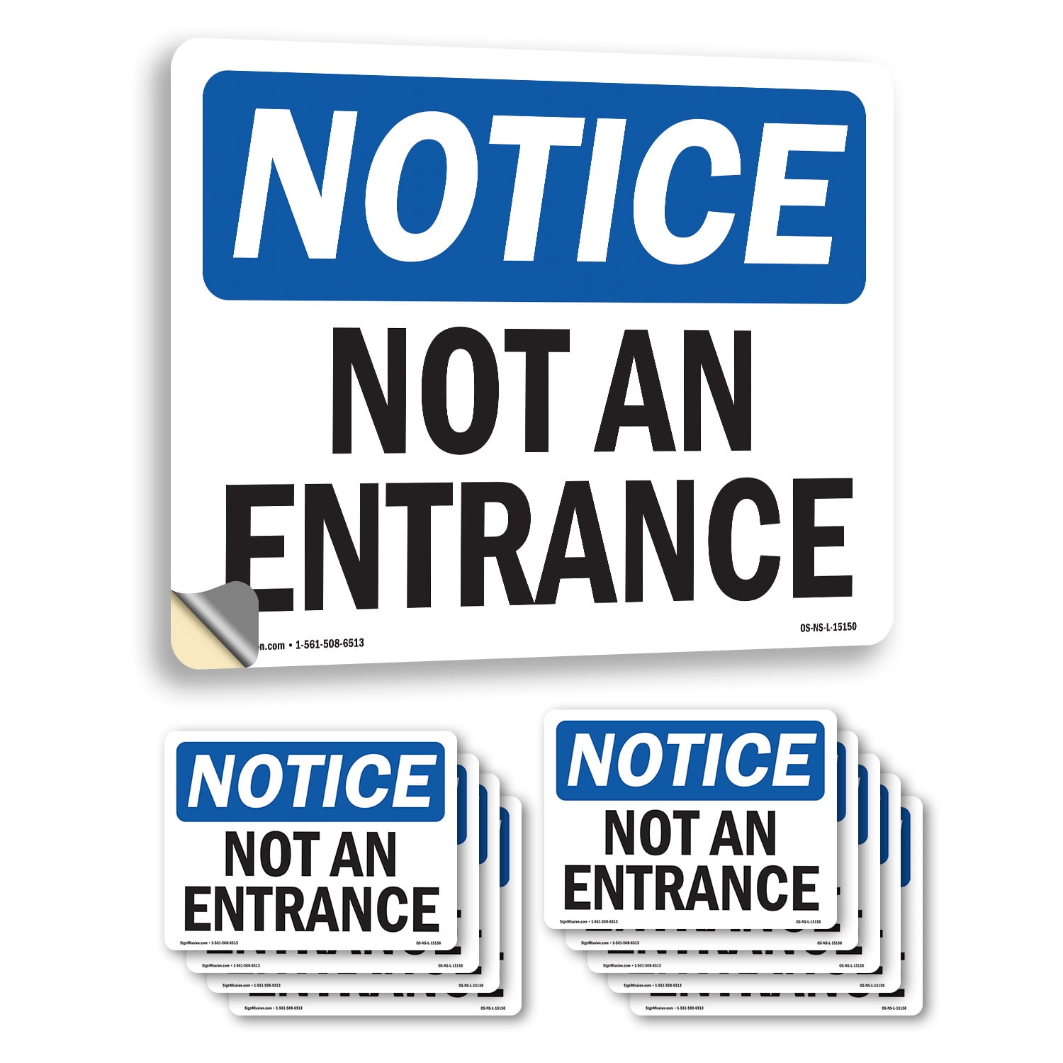 Not An Entrance OSHA Notice Vinyl Decal Label 10 Inch x 7 Inch - 10 ...
