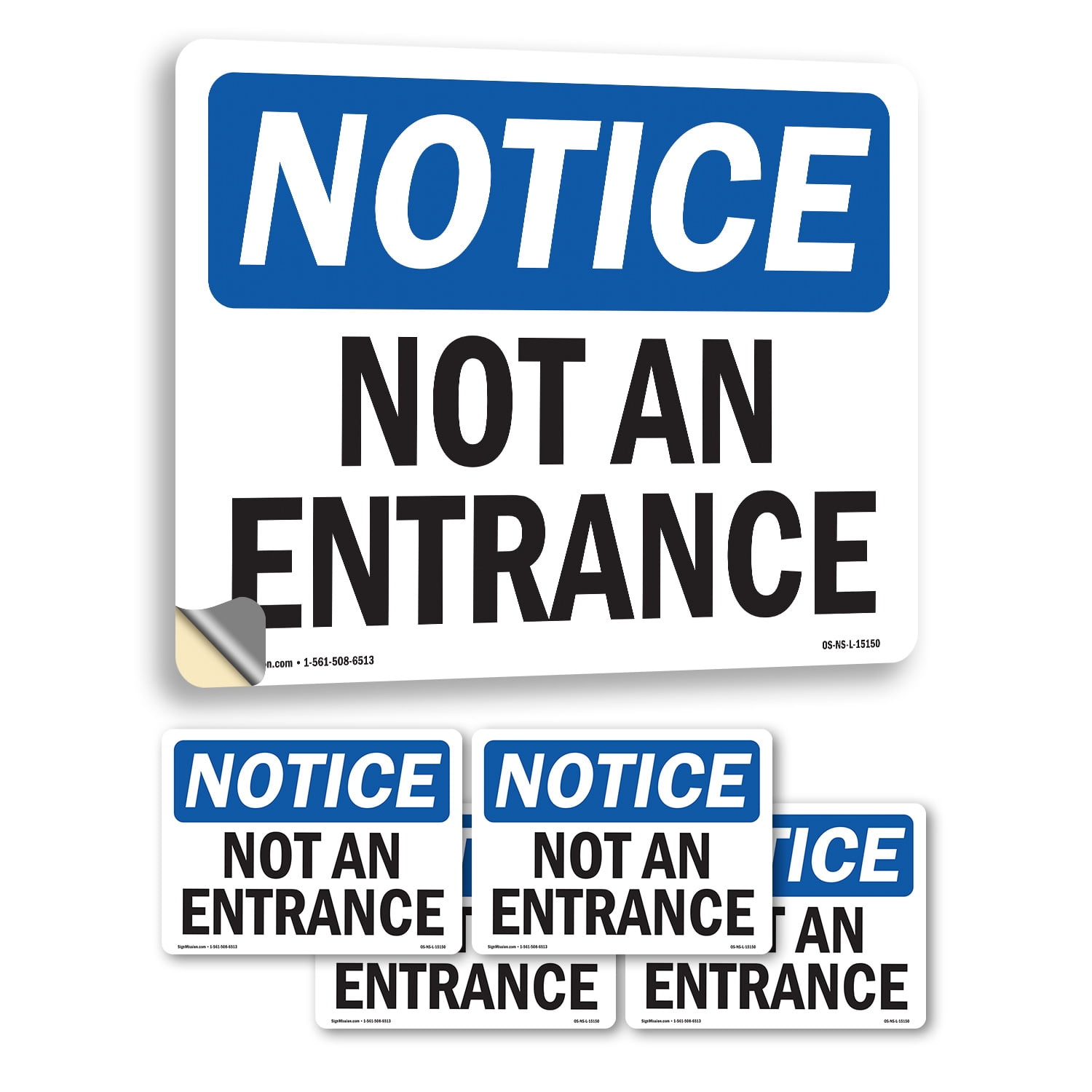 Not An Entrance OSHA Notice Vinyl Decal Label 18 Inch x 12 Inch - 5 ...