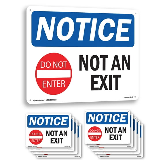 Not An Exit OSHA Notice Aluminum Sign 24 Inch x 18 Inch - 10 Pack