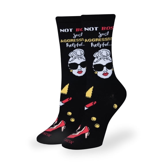 Cool Socks Not Bossy, Just Helpful Women's Crew Socks Meme Novelty Crew Socks Medium Size Comfy