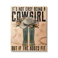 thumbnail image 1 of Not Easy Being A Cowgirl Country Phrase Botanical & Floral Graphic Art Gallery Wrapped Canvas Print Wall Art, 1 of 7