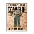 thumbnail image 1 of Not Easy Being A Cowgirl Country Phrase Botanical & Floral Graphic Art White Framed Art Print Wall Art, 1 of 7