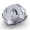 thumbnail image 1 of Not Enhanced 1ct Round Cut Diamond Prong Fancy Cluster Wedding Band Ring Bridal Anniversary Solid 18K Gold H SI2, 1 of 3