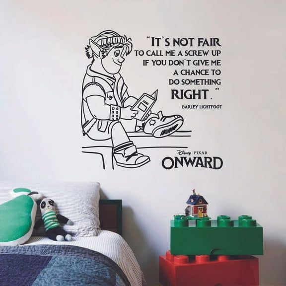 Not Fair Barley Lightfoot Quote Onward Movie Disney Cartoon Wall Sticker Art Decal for Girls Boys Room Bedroom Nursery Kindergarten Fun Home Decor Stickers Wall Art Vinyl Decoration Size (10x10 inch)