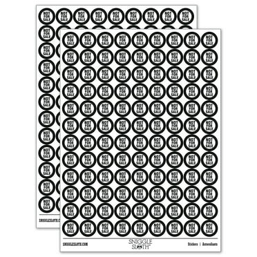 Not For Sale Round Sticker Set - Black - Gloss Finish - 0.50" Size