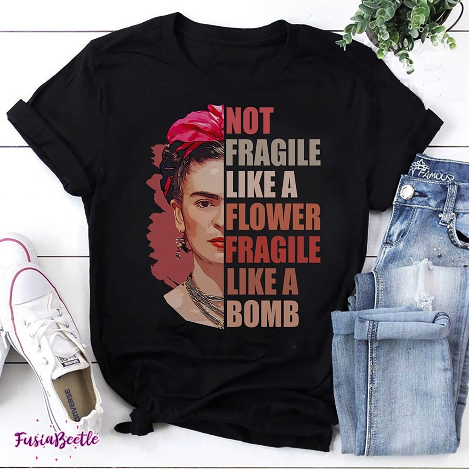 Women's Funny Graphic Sweatshirt – 'Not Fragile Like A Flower Fragile Like A Bomb' Pullover