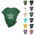 thumbnail image 1 of Not Friendly Do Not Touch Graphic Tees for Women Summer Short Sleeve V Neck Funny Sarcastic Quote T Shirts, 1 of 4