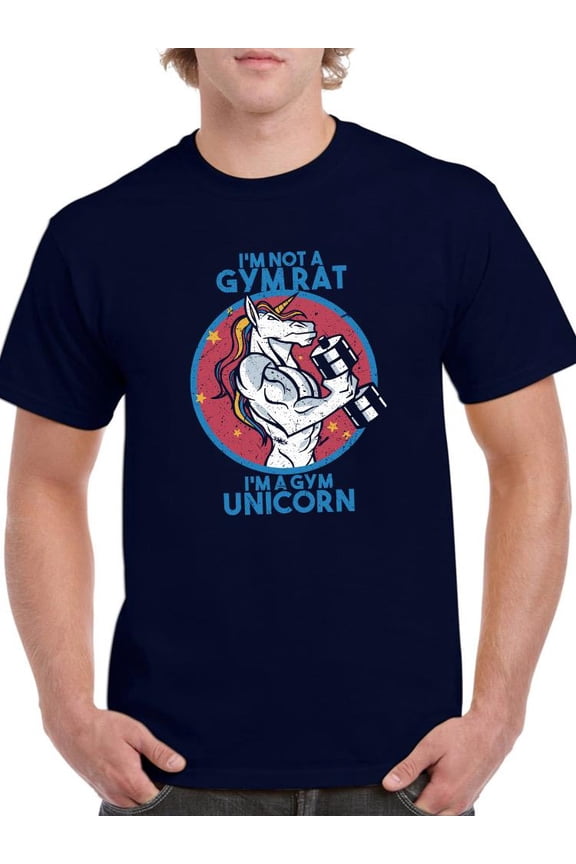 Not Gym Rat Gym Unicorn T-Shirt Men -Smartprints Designs, Male Medium
