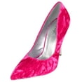 thumbnail image 1 of Not Just A Pump Shoes Women Stiletto Pumps High Heel Pointed Toe BOMBER Hot Pink Fuchsia Velvet Suede Silver Heel 8.5, 1 of 3