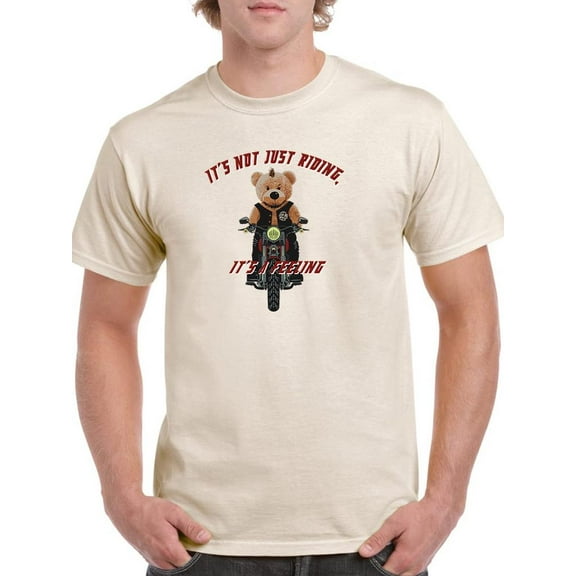 Not Just Riding Bear N Bike T-Shirt Men -Image by Shutterstock, Male Medium