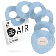 Not Just A Patch Air Dexcom G7 Adhesive Patches 20 Pack - 15 day Adhesion CGM Sensor Covers - Waterproof Patches with Device Shaped Pre Cut-out Hole Design in Blue