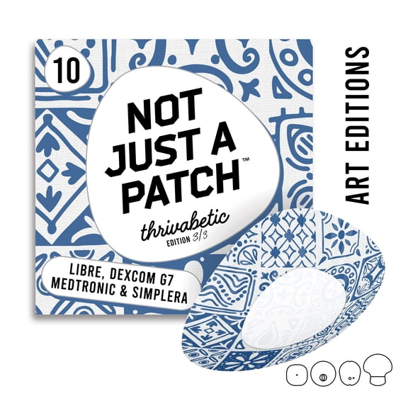 Not Just A Patch Air Freestyle Libre 2 Adhesive Patches for 15 Days Waterproof & Sweatproof Sensor Covers for Libre 2, Lingo & Simplera, Thrivabetic Designed Over Patch, 10 Pack, Mosaic