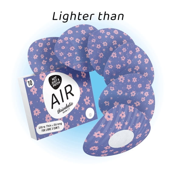 Not Just A Patch Air Freestyle Libre 3 Adhesive Patches Waterproof & Sweatproof Sensor Covers, Thrivabetic Designed Over Patches, Stays Secure for 15 Days, 10 Pack, BloomBerry
