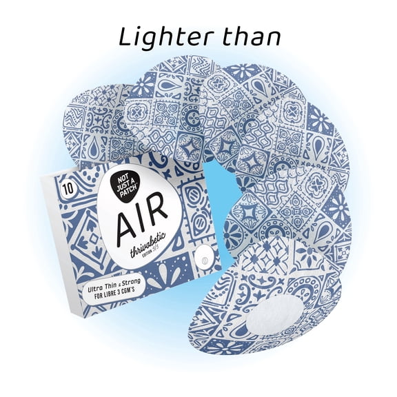 Not Just A Patch Air Freestyle Libre 3 Adhesive Patches Waterproof & Sweatproof Sensor Covers, Thrivabetic Designed Over Patches, Stays Secure for 15 Days, 10 Pack, Mosaic