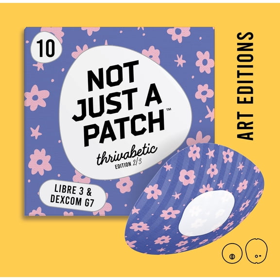 Not Just A Patch Dexcom G7 Adhesive Patches for 15 Days Waterproof & Sweatproof Sensor Covers for Dexcom G7 & Stelo CGM, Thrivabetic Designed Over Patches, 10 Pack, BloomBerry