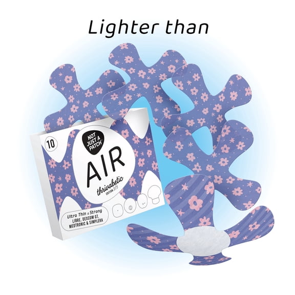 Not Just A Patch Air X-Mini CGM Adhesive Patches for 15 Days Waterproof & Sweatproof Sensor Covers for Freestyle Libre, Dexcom G7 & Simplera, Thrivabetic Designed Over Patches, 10 Pack, BloomBerry