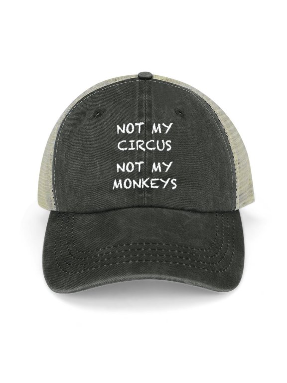 Not My Circus, Not My Monkeys Black Hat Adjustable Funny Fashion Unisex Baseball Cap for Men Women