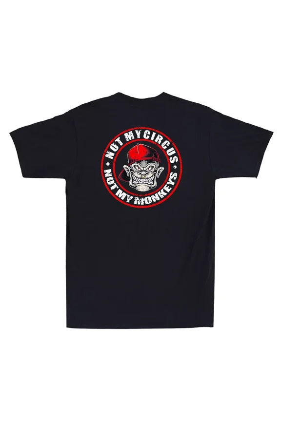 Not My Circus Not My Monkeys Funny Monkey Graphic (on back)Vintage Men's T-Shirt