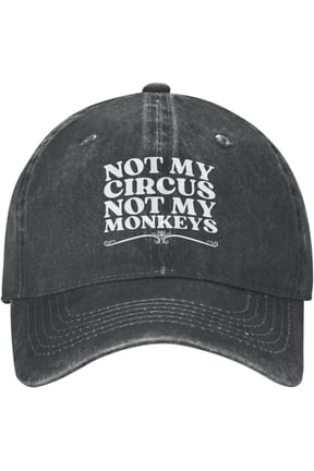 Not My Circus Not My Monkeys Hat for Men Women Circus Monkey Baseball Cap Adjustable Trucker Hat Funny Cowboy Hat