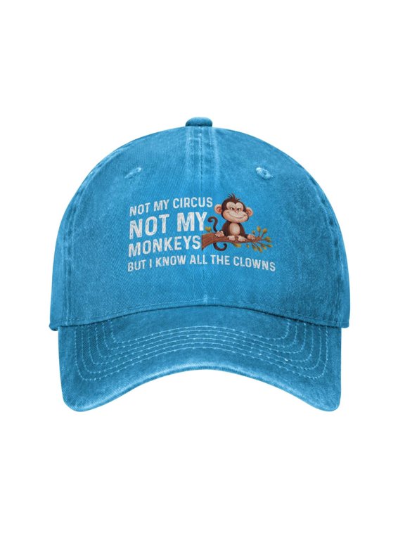 Not My Circus Not My Monkeys Hat for Women Animal Baseball Caps for Men