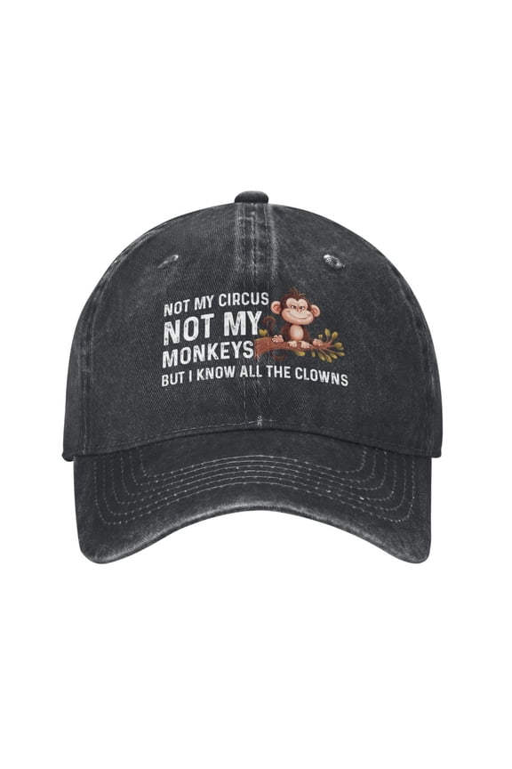 Not My Circus Not My Monkeys Hat for Women Animal Baseball Caps for Men
