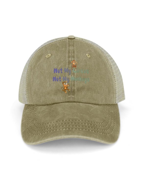 Not My Circus, Not My Monkeys Khaki Hat Adjustable Funny Fashion Unisex Baseball Cap for Men Women